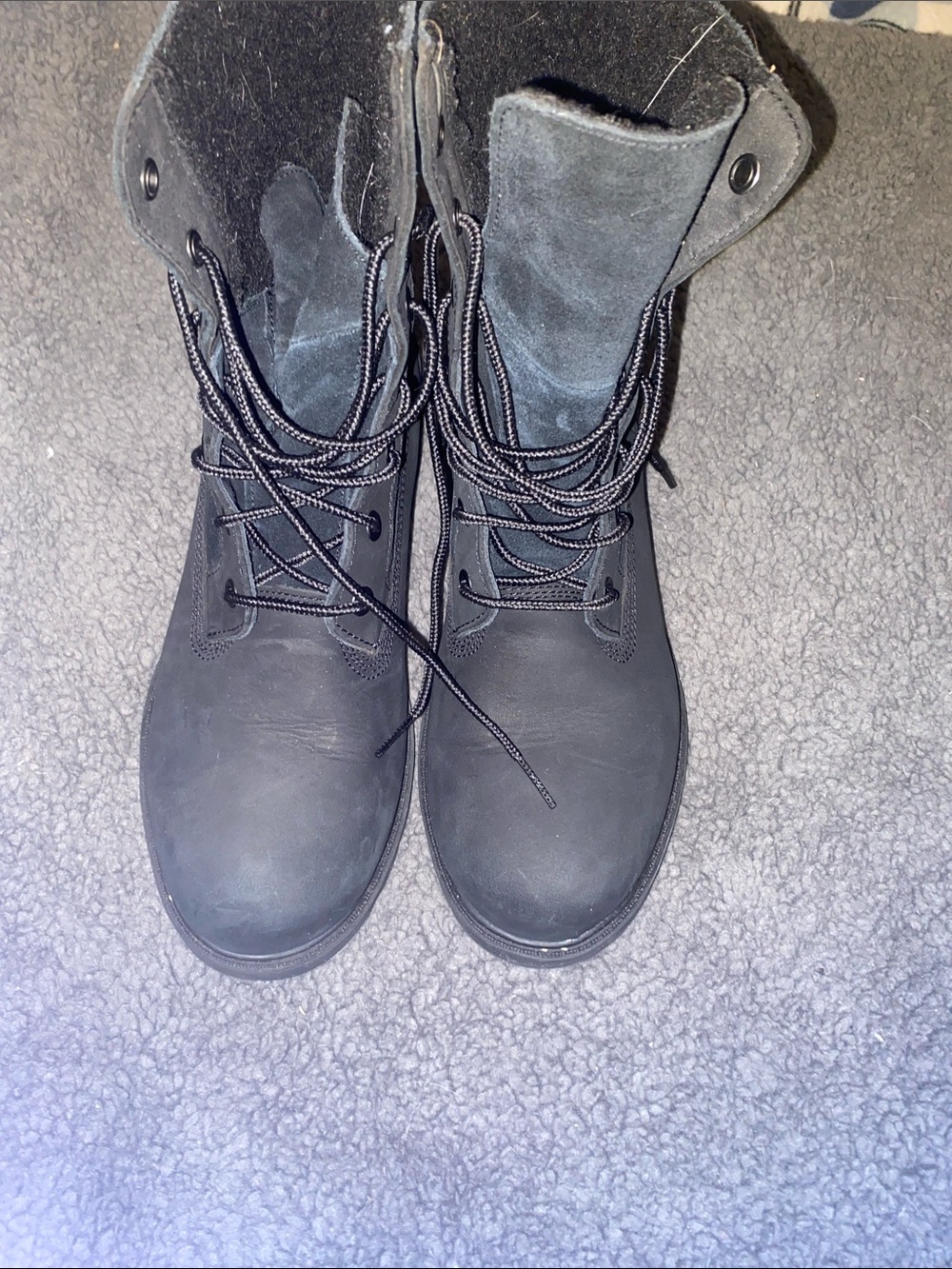 Timberland Womens Black Waterproof Lace-Up Winter Boots